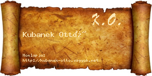 Kubanek Ottó névjegykártya