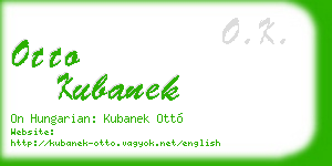 otto kubanek business card
